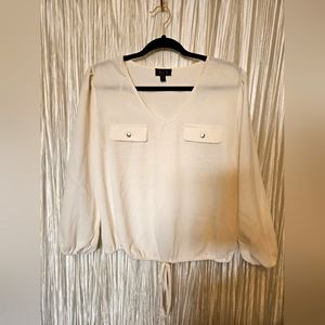 White Long Sleeve Blouse- Women's Size S- BRAND NEW WITH TAGS